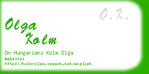 olga kolm business card